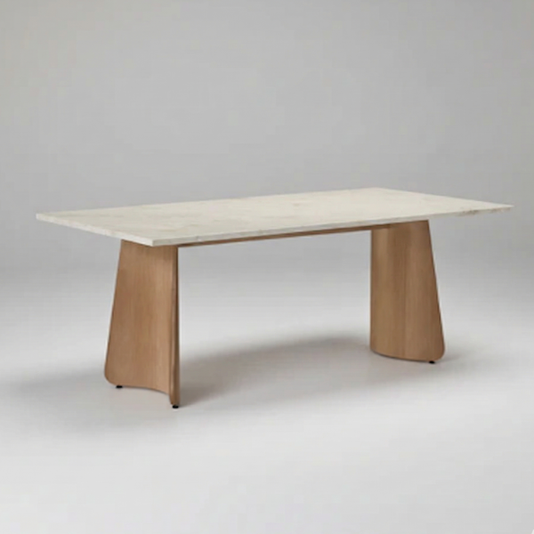 Mesa de Jantar Michele Tampo Reto com Vidro