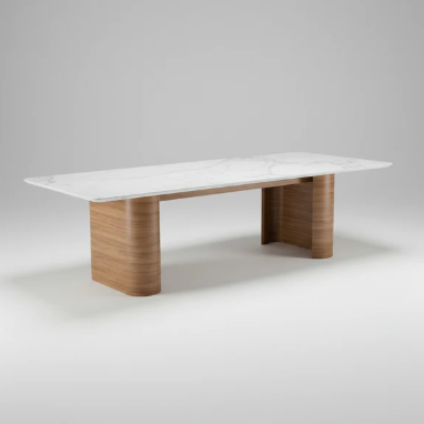 Mesa de Jantar Georgina Tampo Reto com Vidro