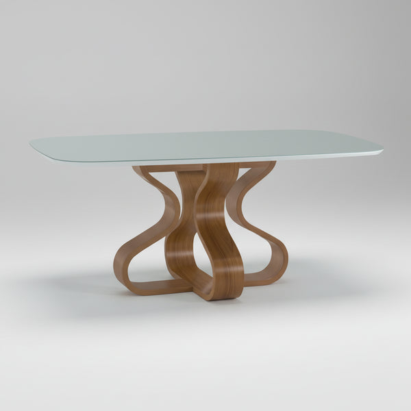 Mesa de Jantar Daiana Tampo Barril com Vidro